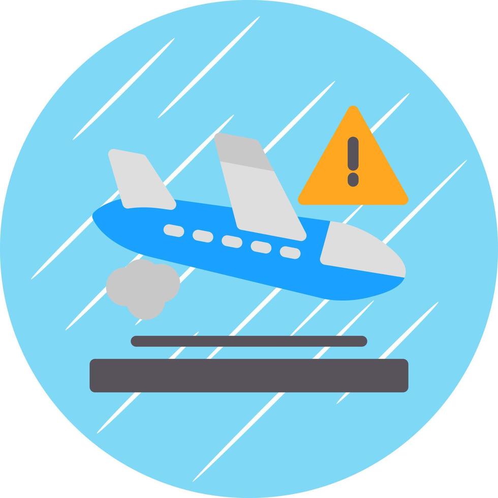 diseño de icono de vector de accidente de avión