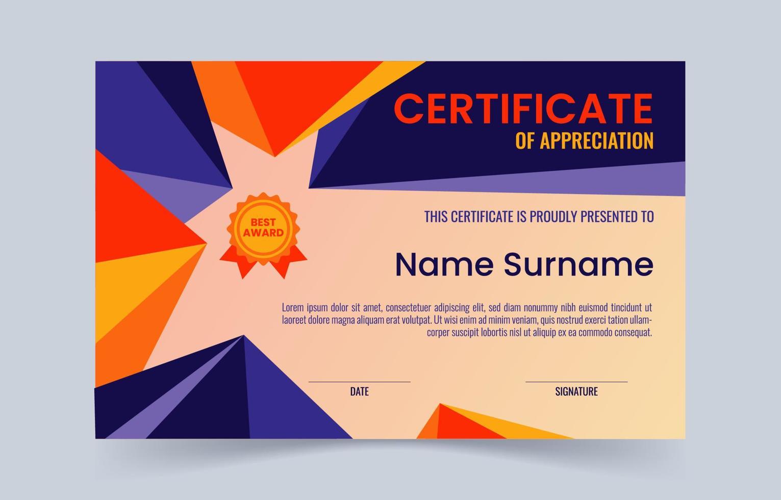 Creative Certificate Template vector