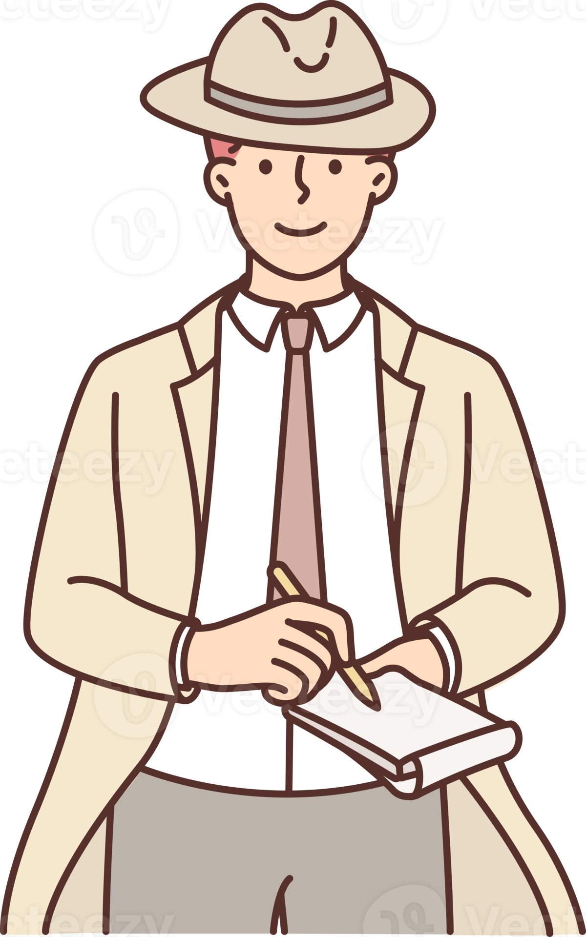 Male detective make notes in notebook 21240551 png