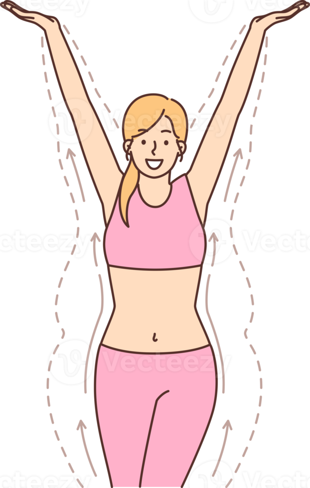 mince femme permanent parmi lignes démontrant figure avant perdant poids png