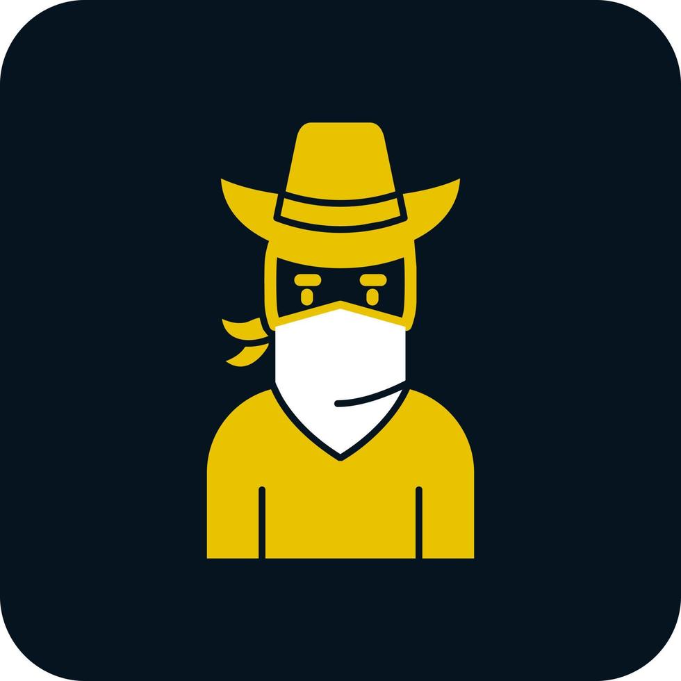 diseño de icono de vector de bandido