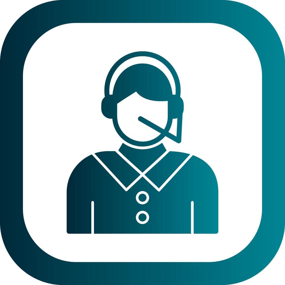 Call Center Agent Vector Icon Design