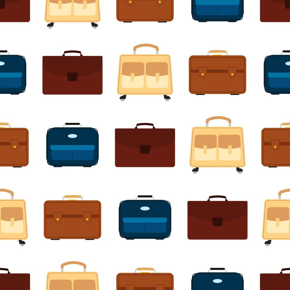 Seamless pattern with travel bag with luggage. Background with suitcase for journey trip. Vector illustration