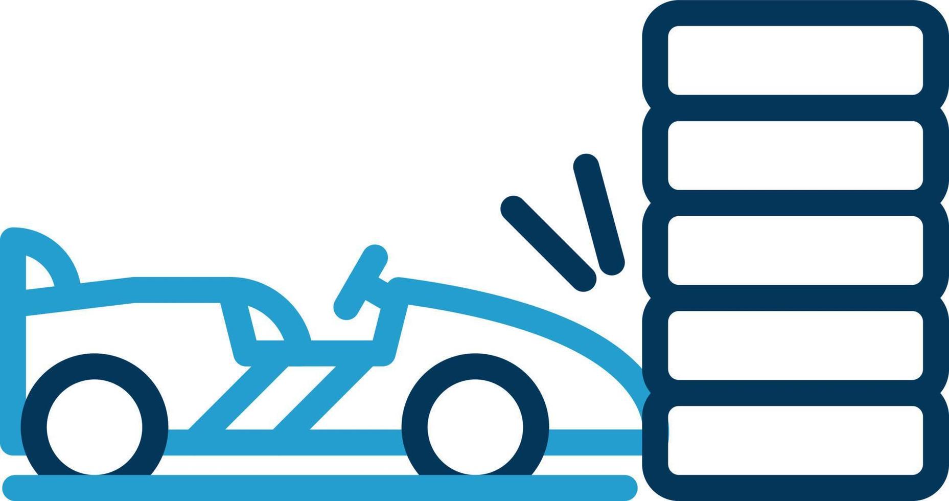 diseño de icono de vector de accidente de carrera