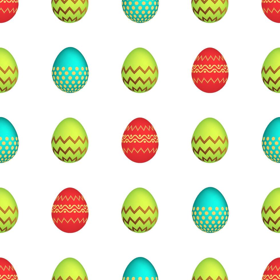 Seamless pattern with colorful Easter eggs. Vector illustration