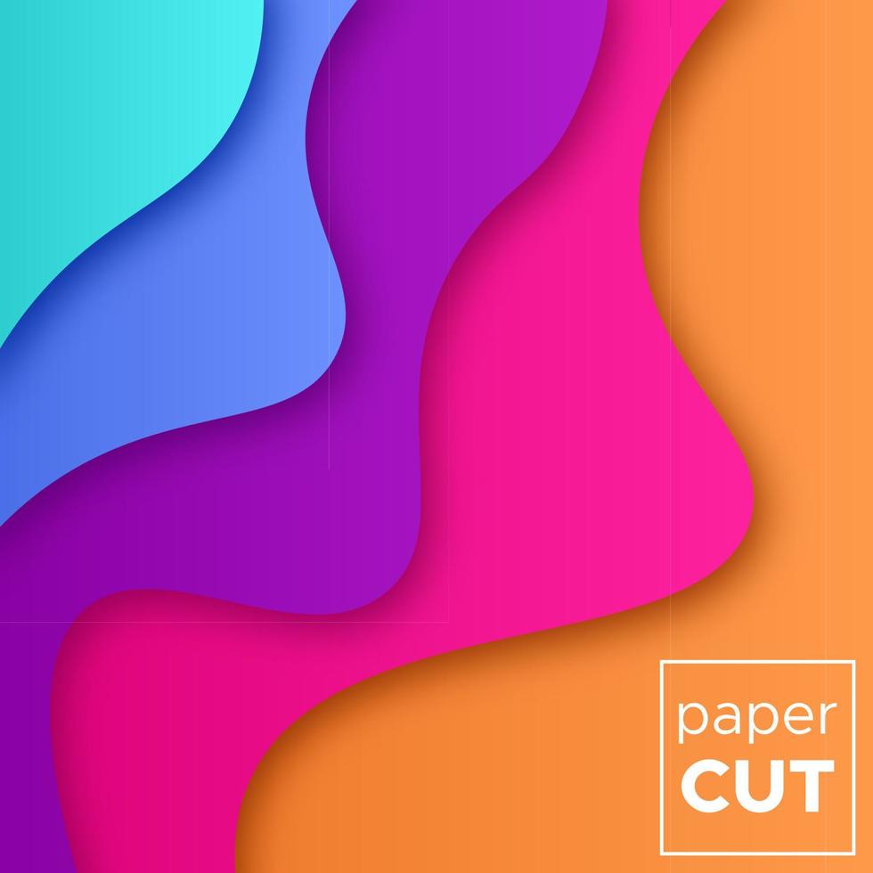 Abstract Background with Colorful Paper Cut shapes. Vector illustration.