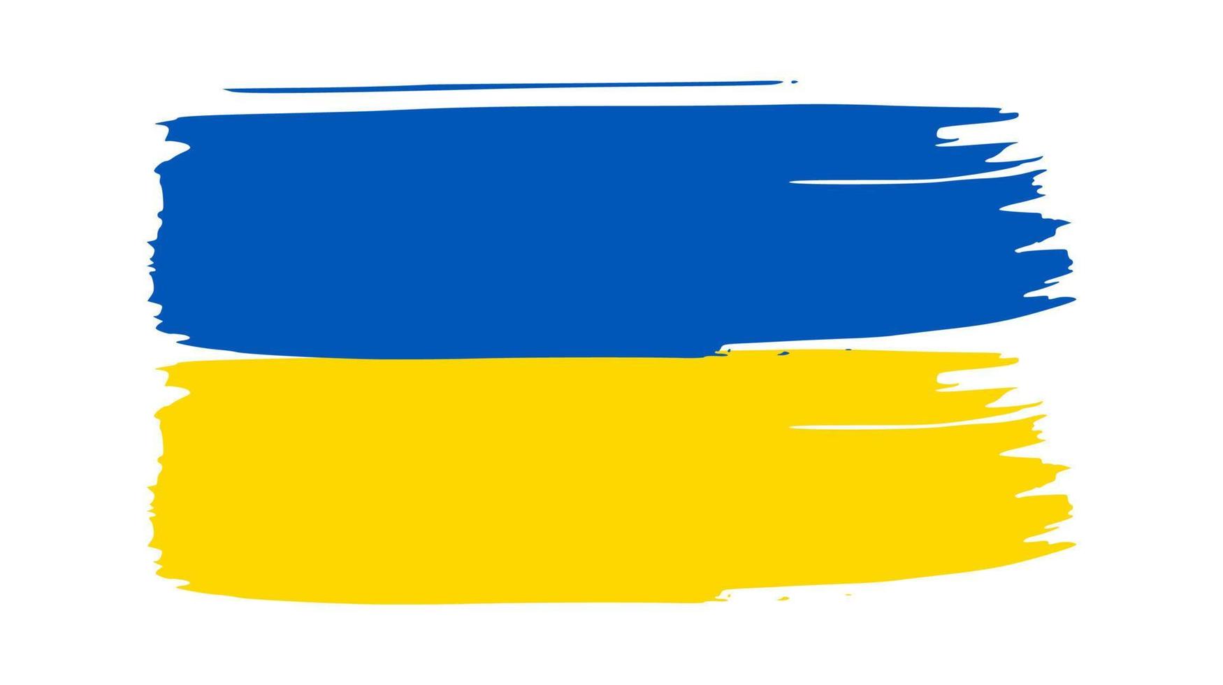 Ukrainian national flag in grunge style vector