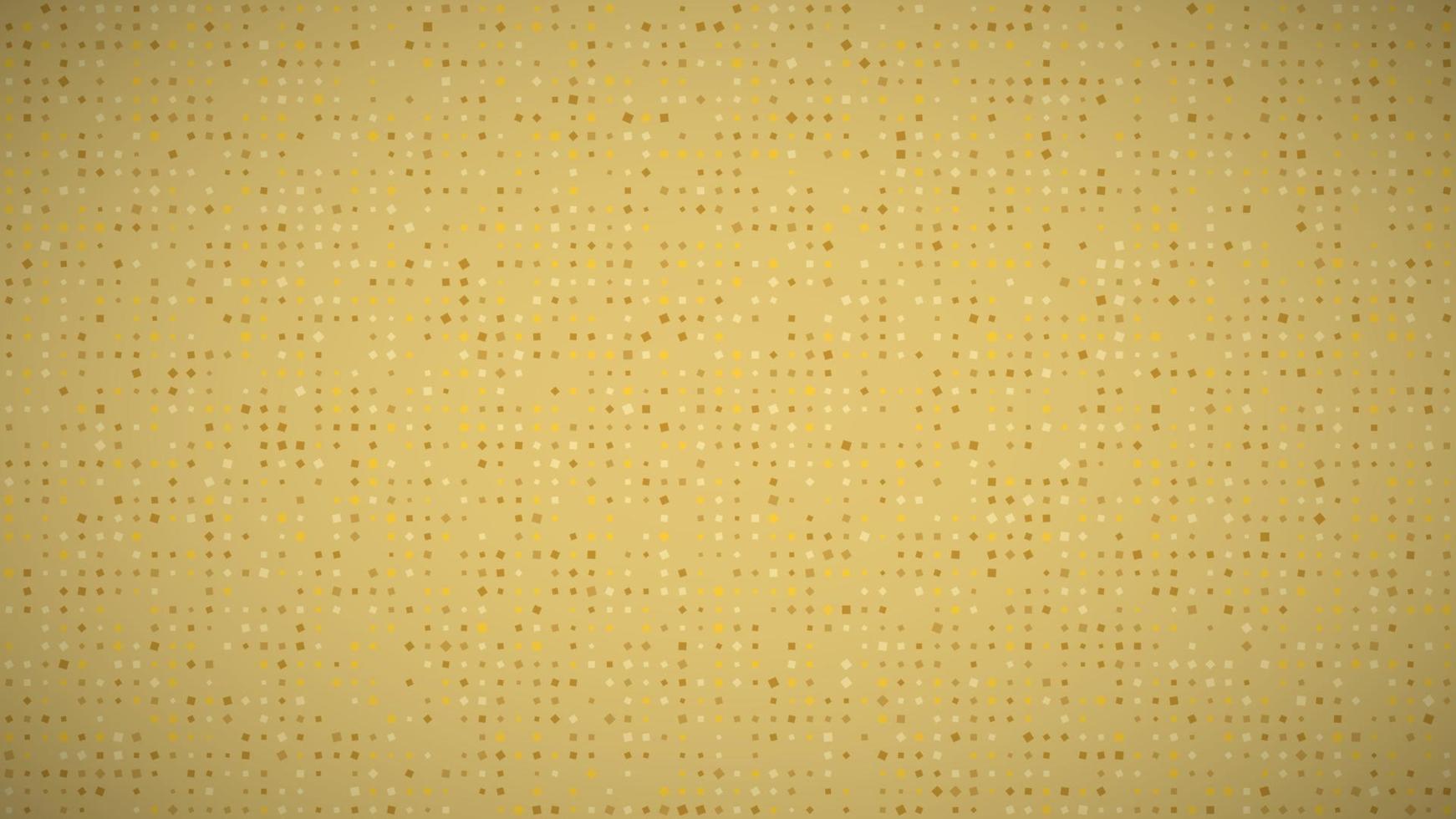 Abstract geometric background of squares. Yellow pixel background with empty space. Vector illustration.