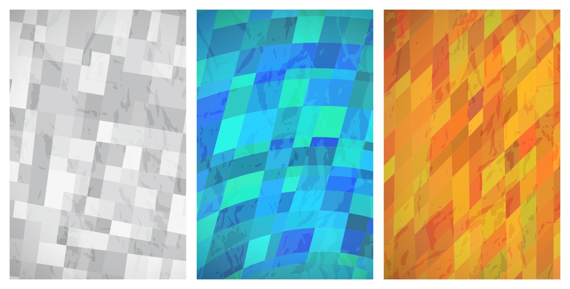 resumen antecedentes con vistoso rectángulos conjunto de Tres hermosa futurista dinámica geométrico cuentos bandera diseño modelo. vector ilustración