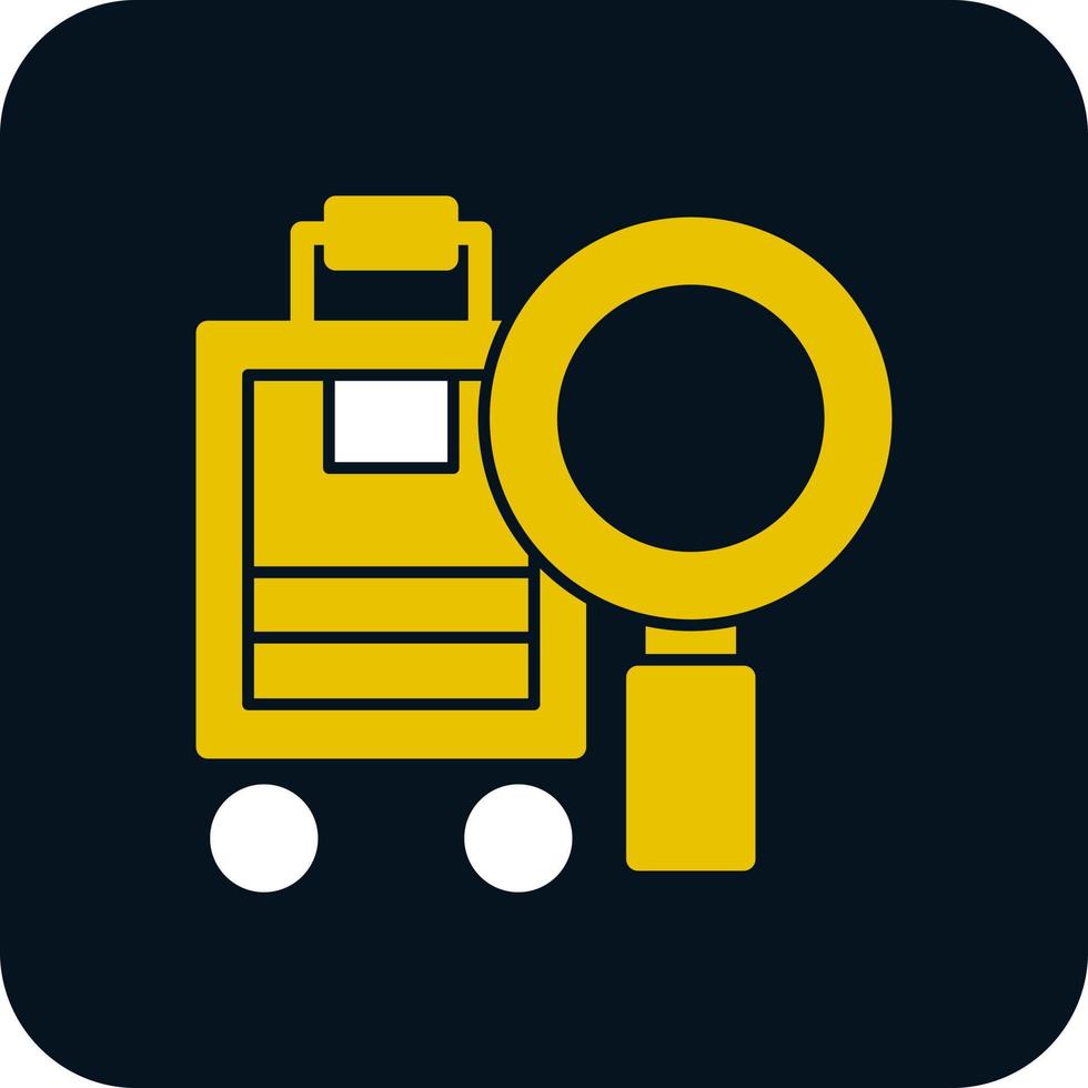 Luggage Searching Vector Icon Design