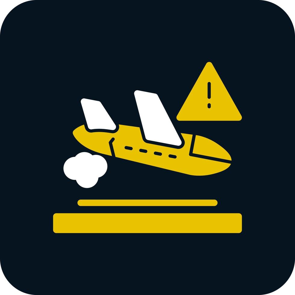 diseño de icono de vector de accidente de avión