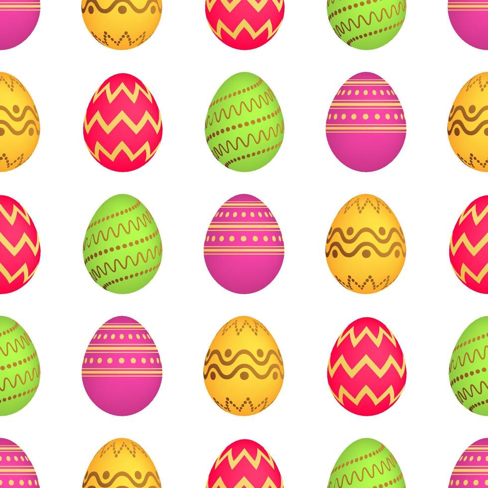 patrón sin costuras con coloridos huevos de Pascua. ilustración vectorial vector