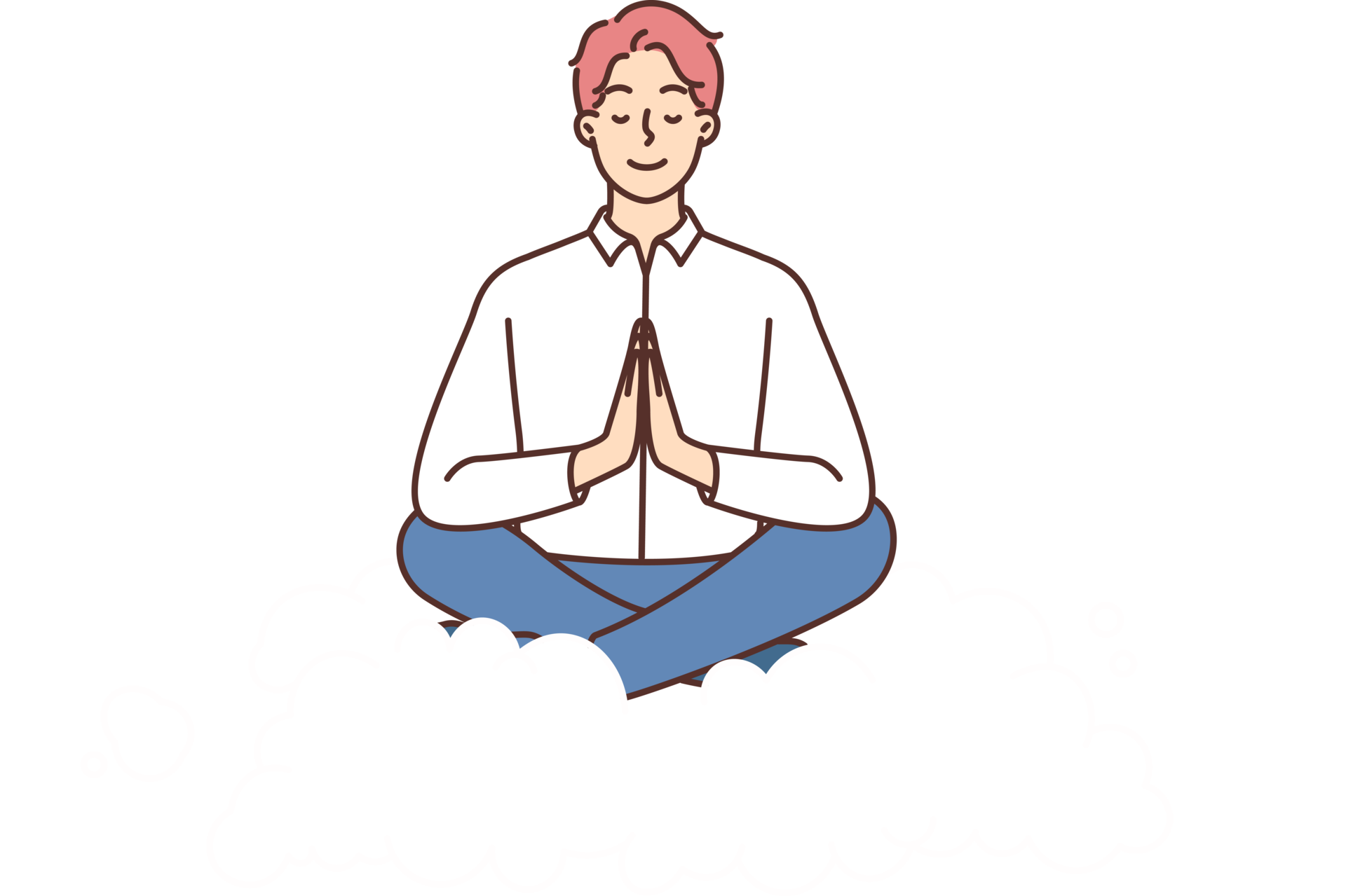 Calm Businessman Meditate On Cloud 21243503 PNG calm-businessman-meditate-on-cloud-21243503-png