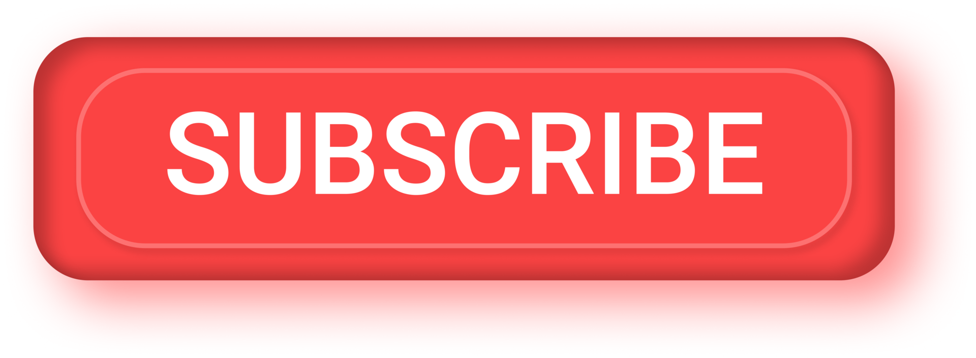Subscribe red 3d square isolated web button with shadow on white background png free