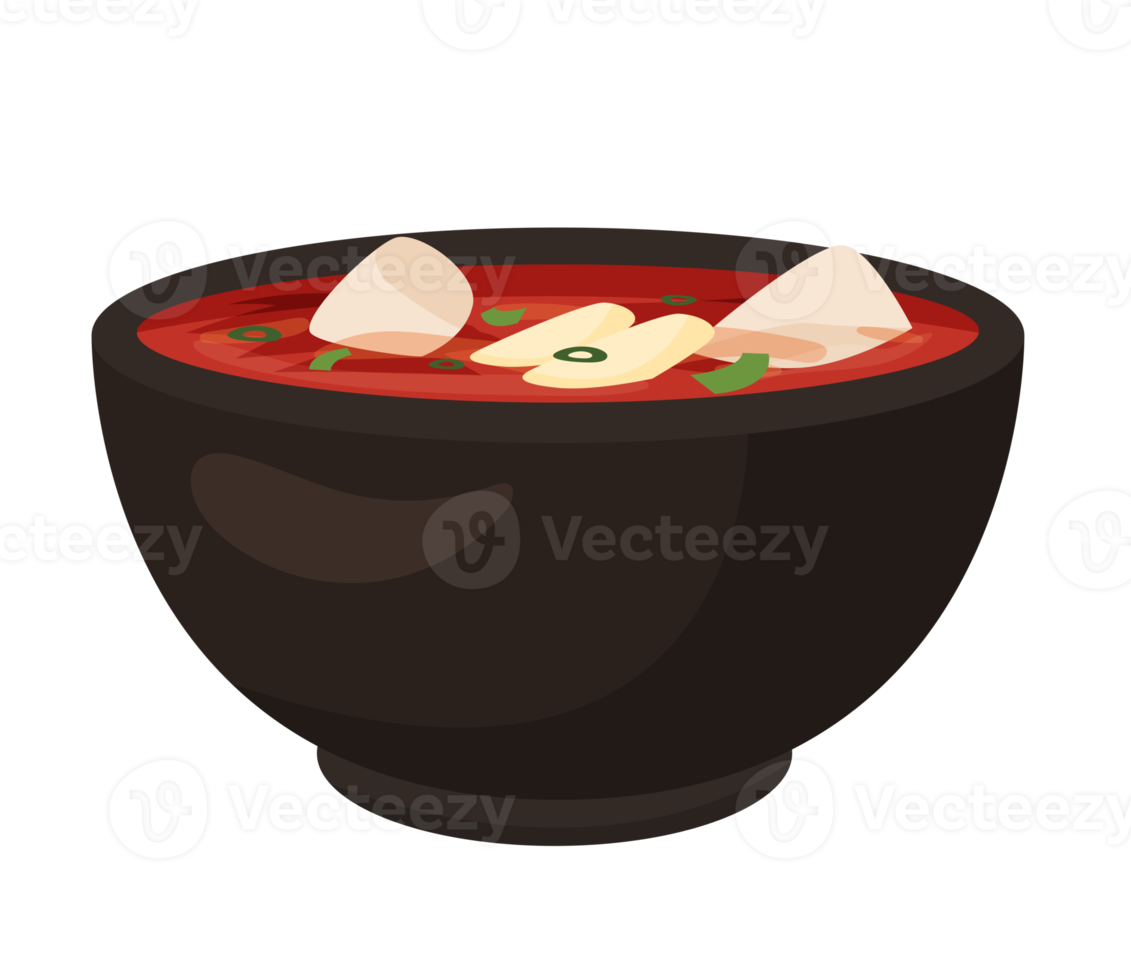 köstlich sundubu Koreanisch Sanft Tofu Eintopf Illustration png