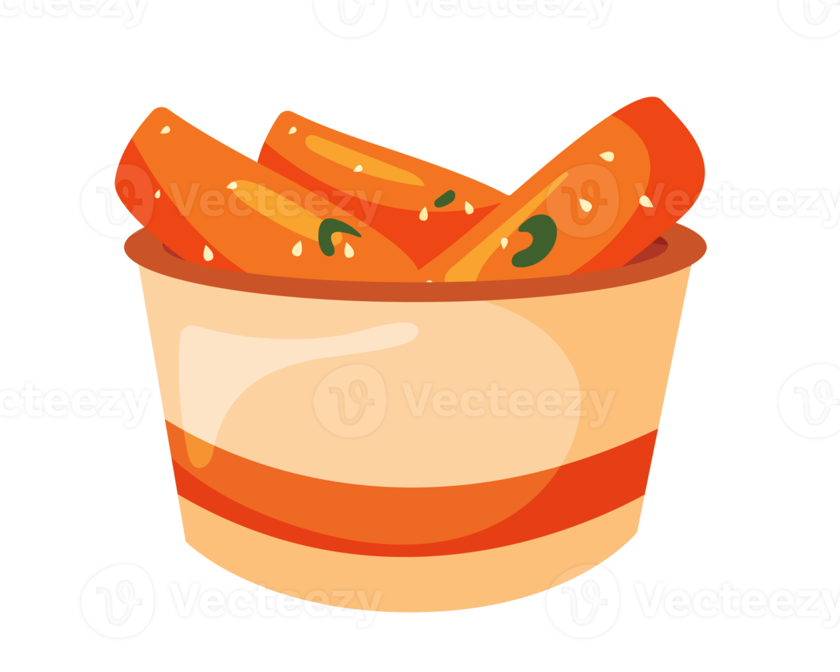 delizioso tteokbokki coreano speziato riso torta illustrazione png