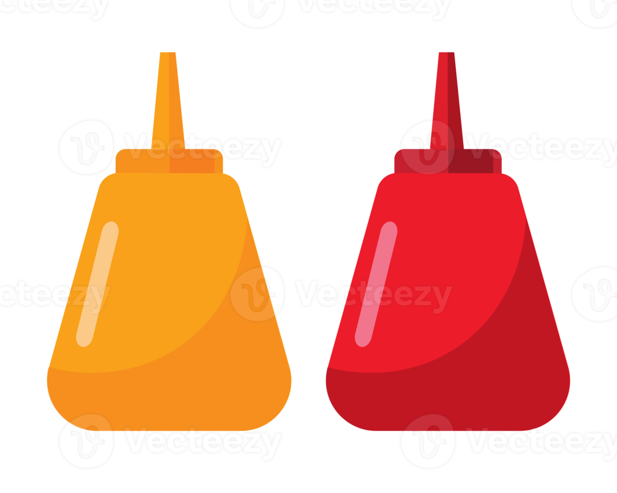 aperto ketchup e mostarda garrafa isolado png