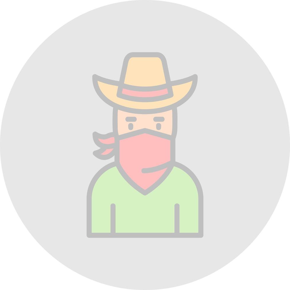 diseño de icono de vector de bandido