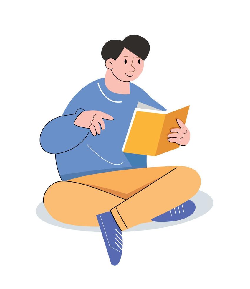 character people read book vector illustration