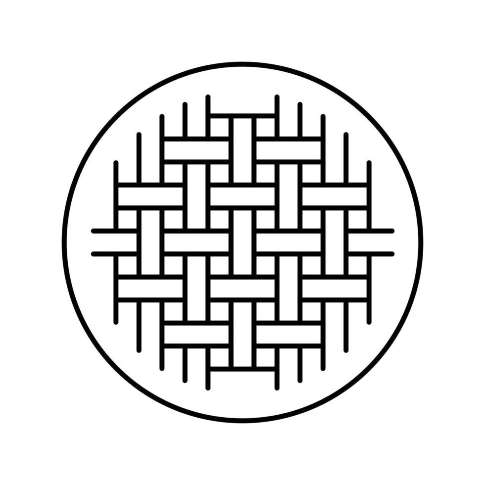 plain weave fabric material line icon vector illustration