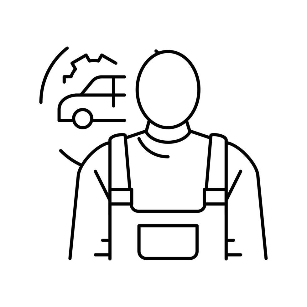 automotor cuerpo y vaso reparador línea icono vector ilustración