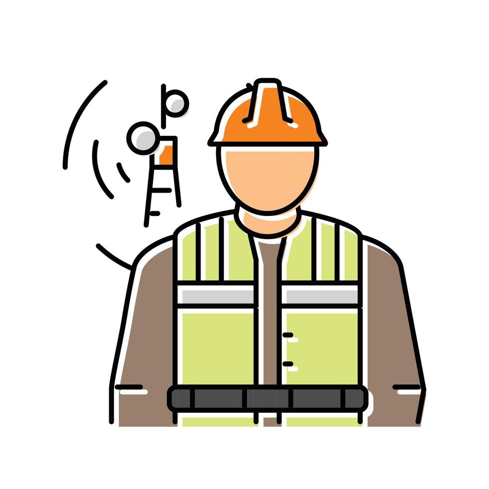 telecommunications equipment installers repairers color icon vector illustration