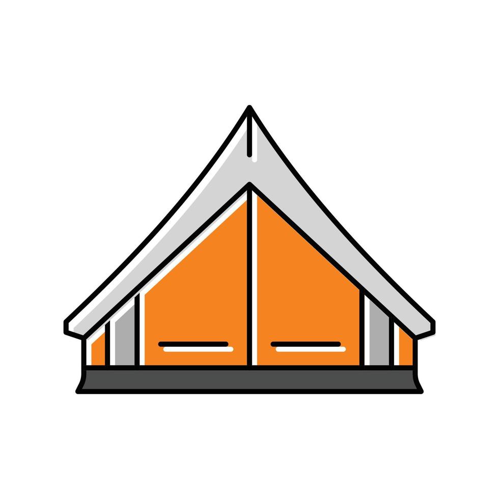 adventure tent vacation color icon vector illustration