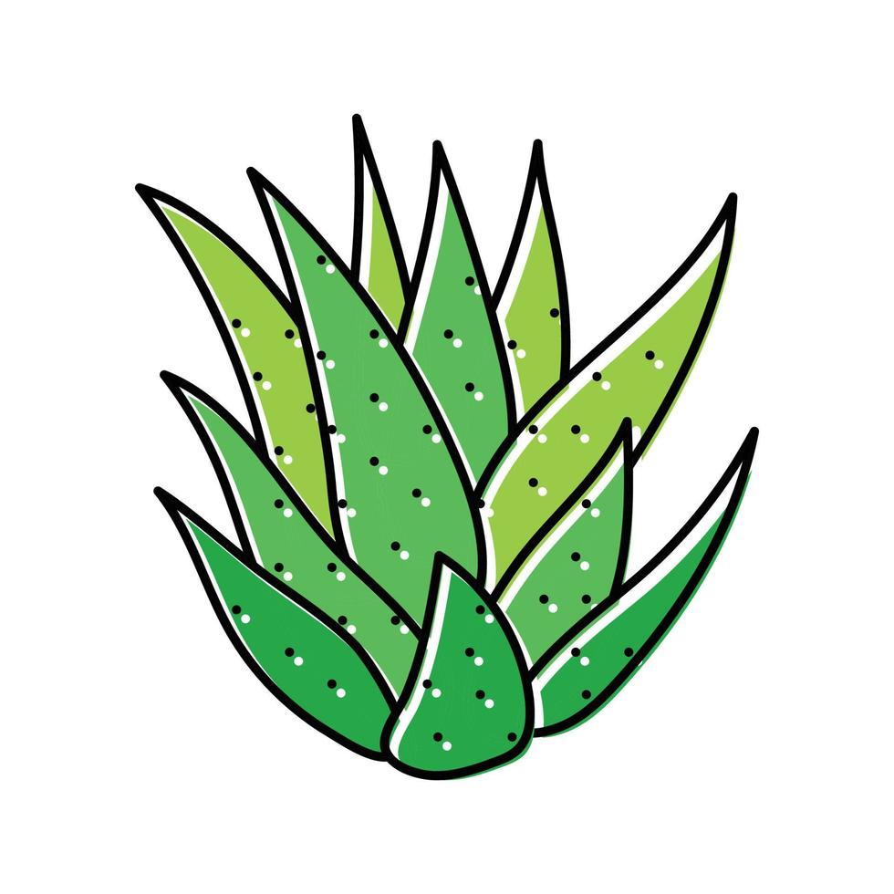 cactus aloe vera color icon vector illustration