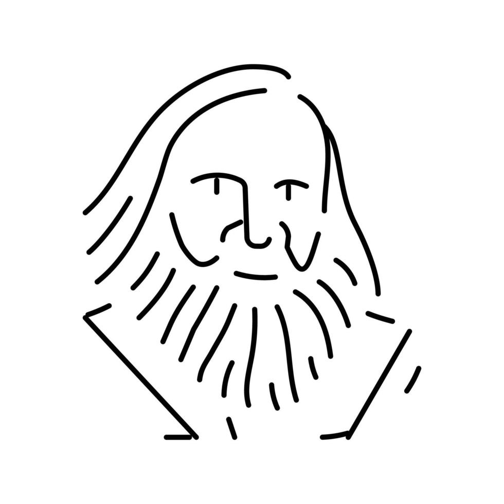 mendeleev química línea icono vector ilustración