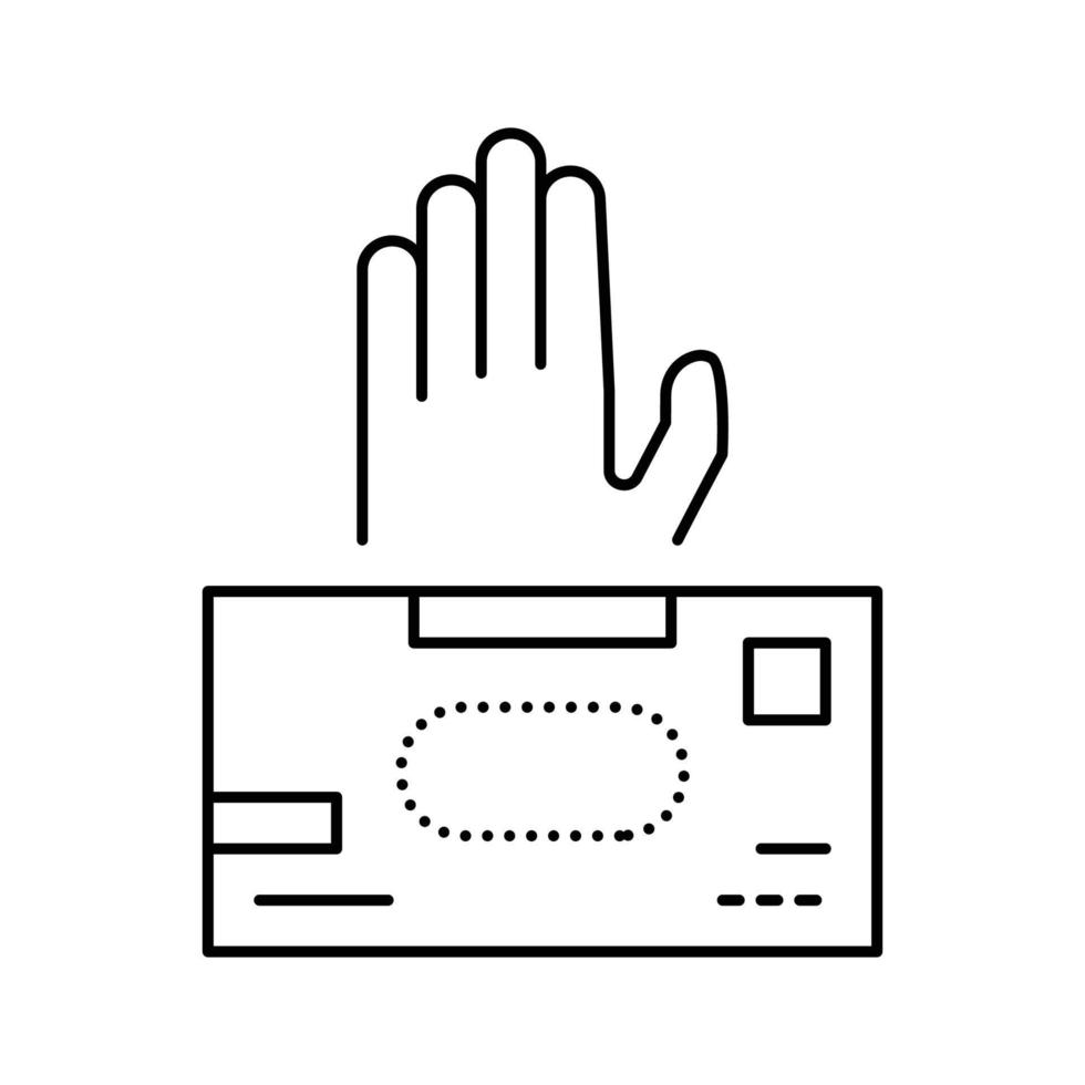 sin látex guantes primero ayuda línea icono vector ilustración