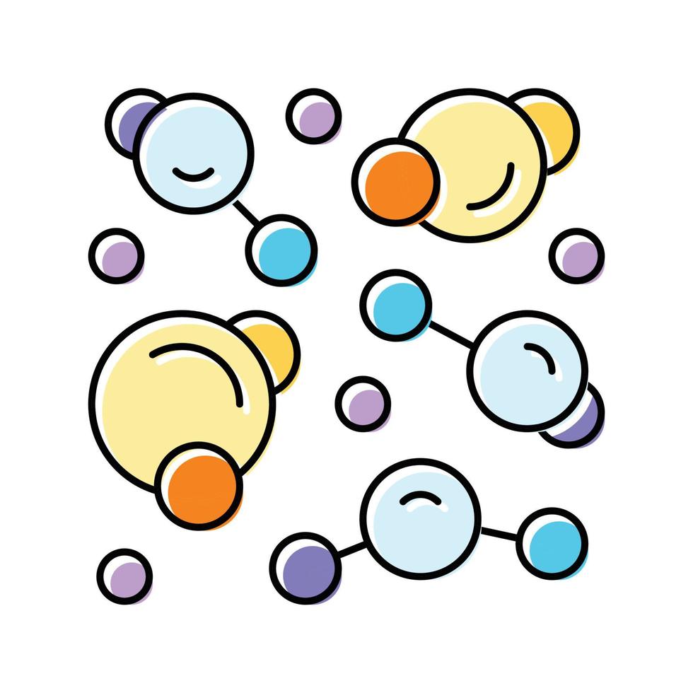 elemento molecular estructura color icono vector ilustración