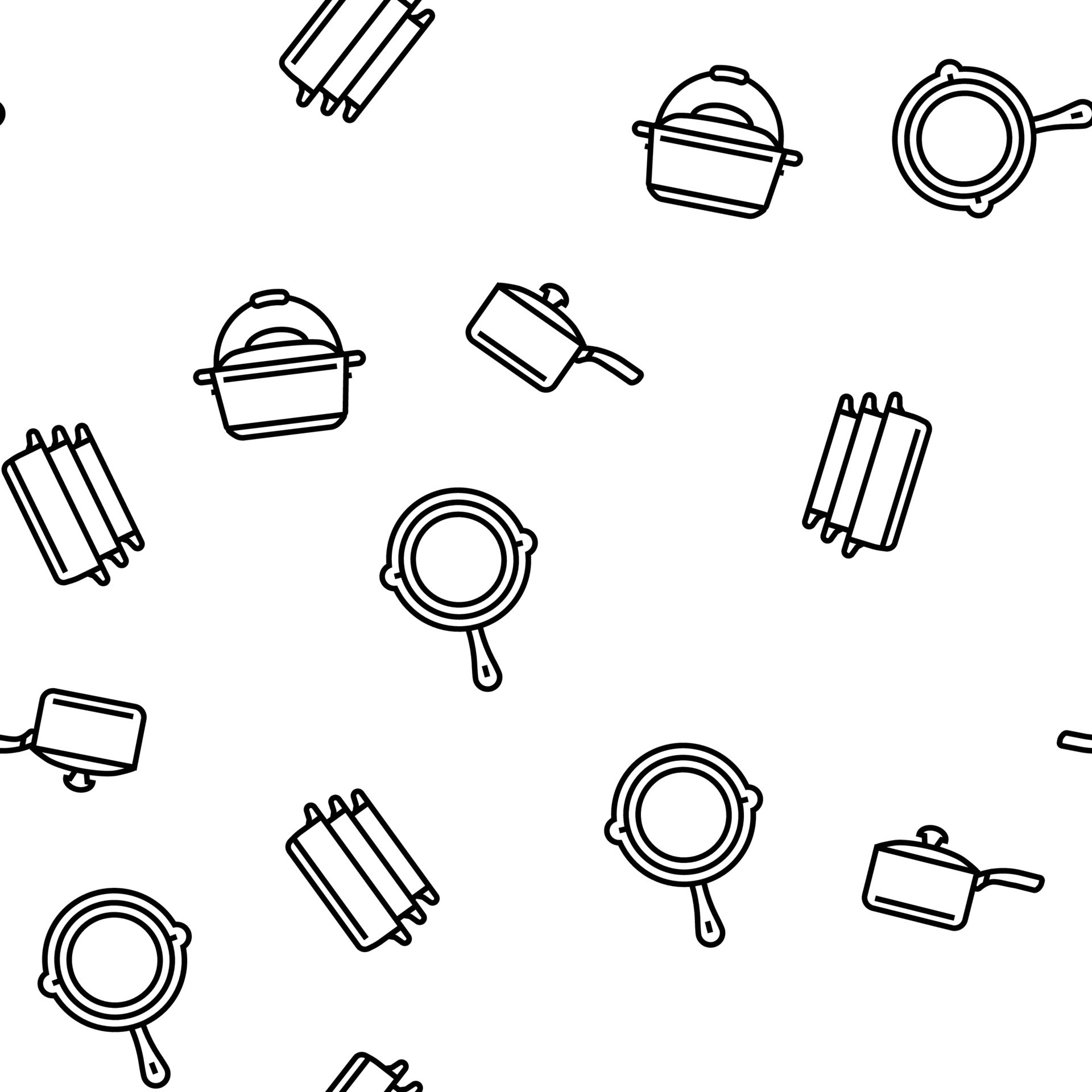 Cookware Kitchen Cooking Food Vector Seamless Pattern 21244819 Vector cookware-kitchen-cooking-food-vector-seamless-pattern-21244819-vector