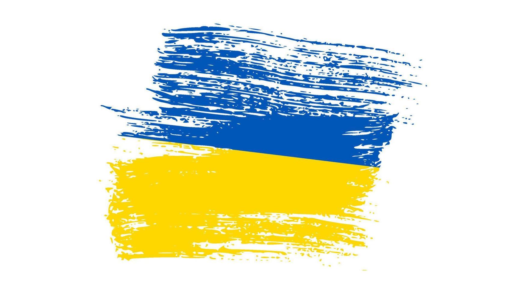 Ukrainian national flag in grunge style vector