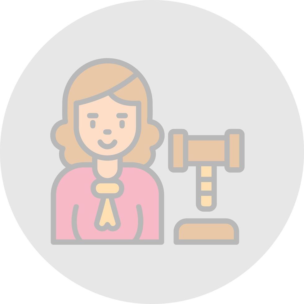 Judge Woman Vector Icon Design