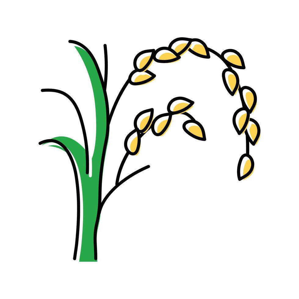 arroz planta sano color icono vector ilustración