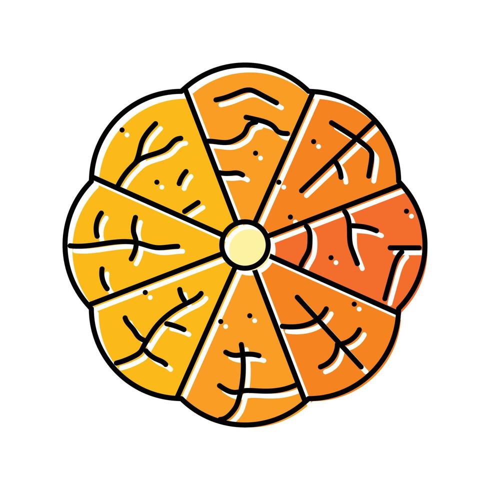 orange peeled slice color icon vector illustration