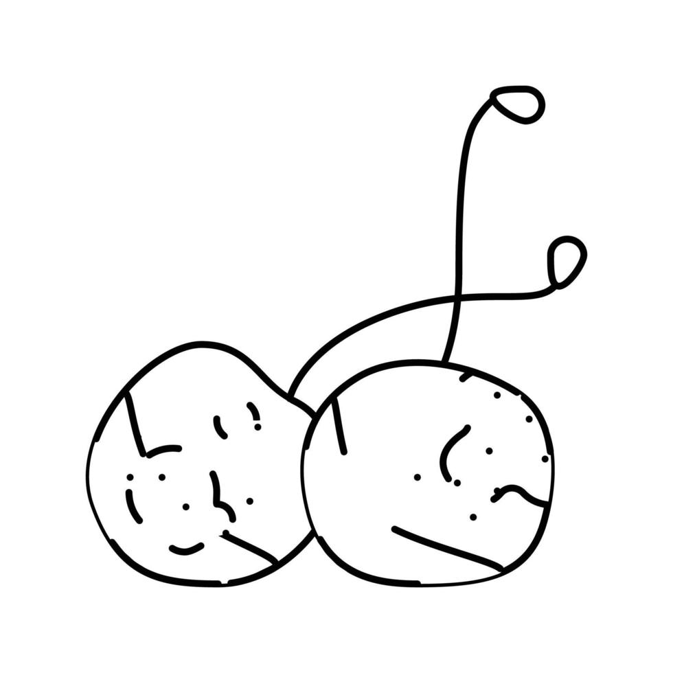Cereza podrido comida línea icono vector ilustración