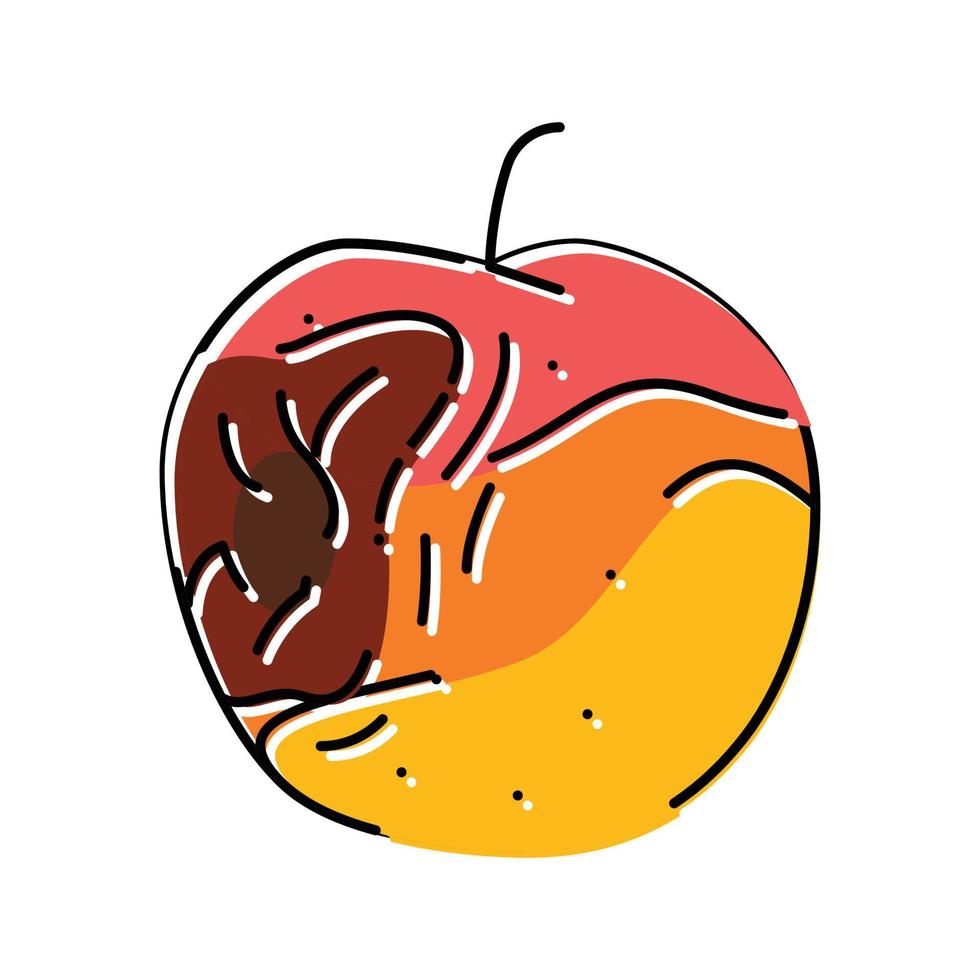 apple rotten food color icon vector illustration