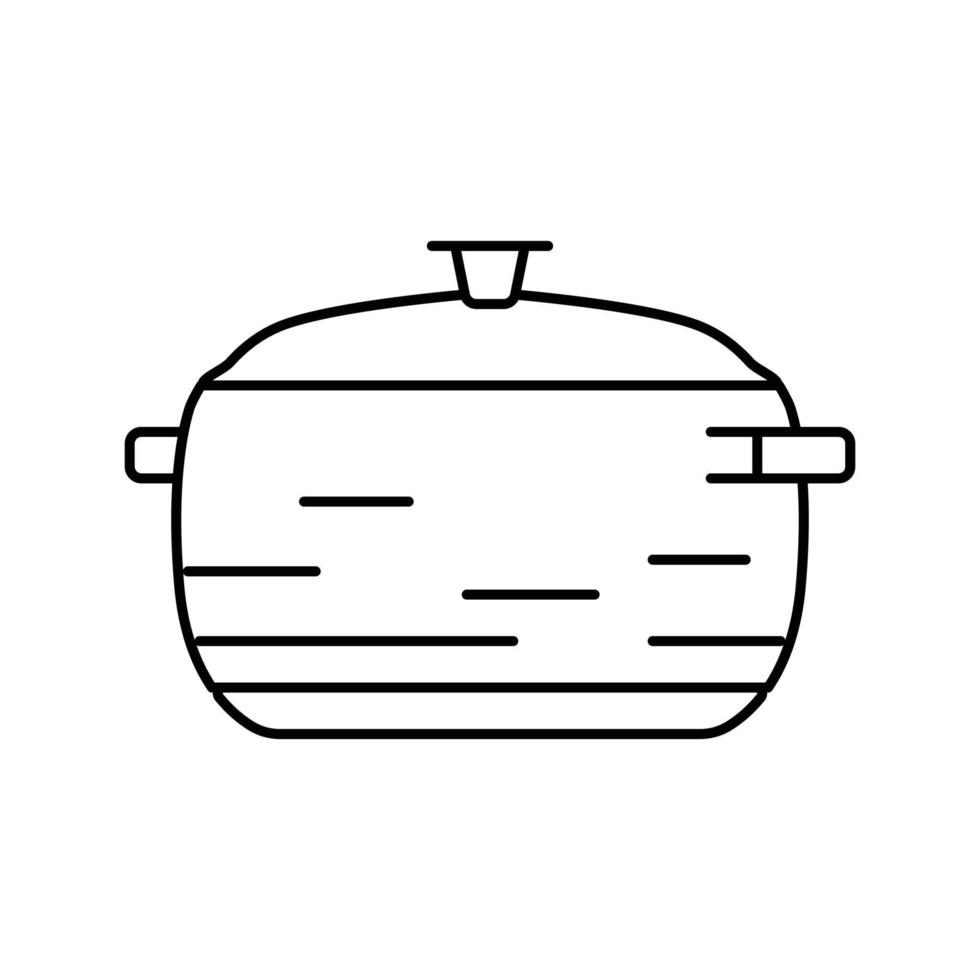 soup pot cooking line icon vector illustration