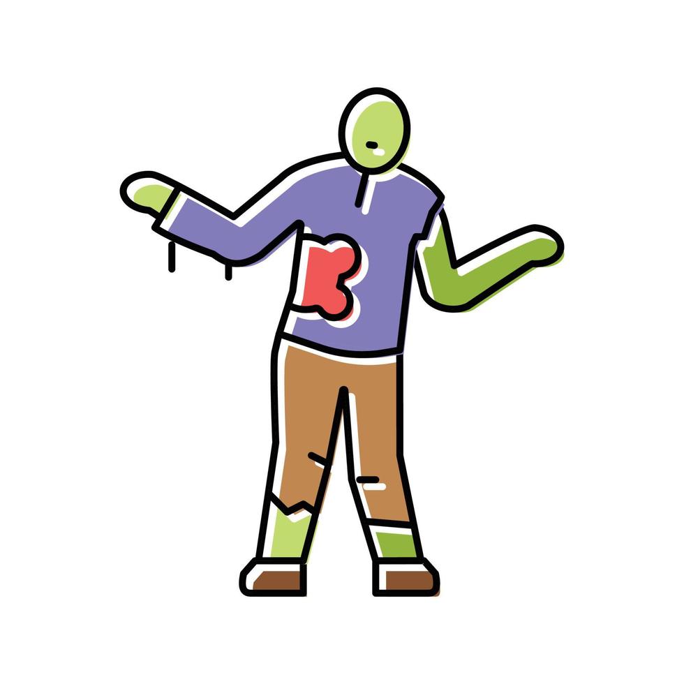 evil zombie color icon vector illustration