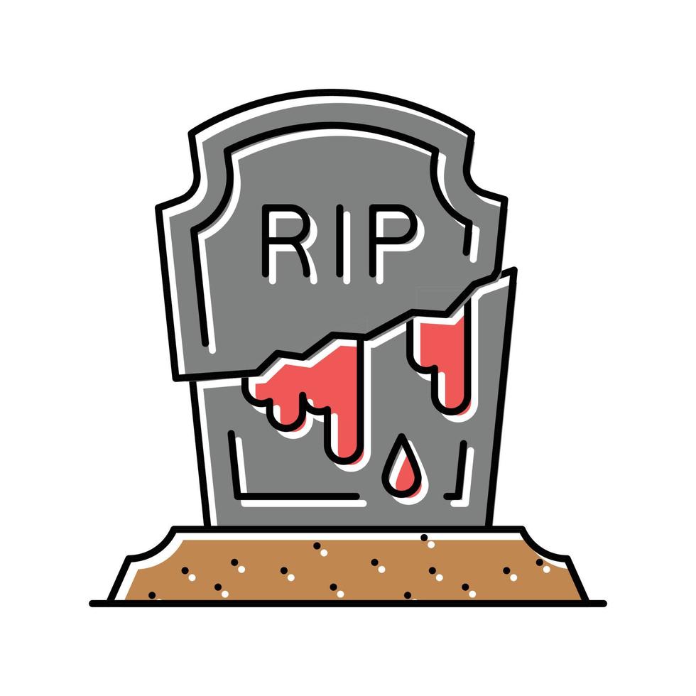 tumba zombi muerto color icono vector ilustración