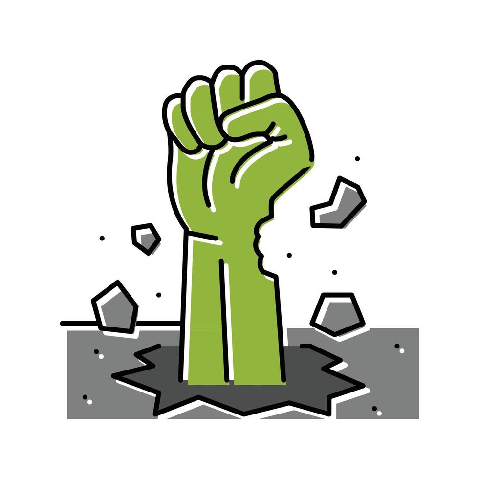 hand scary zombie color icon vector illustration