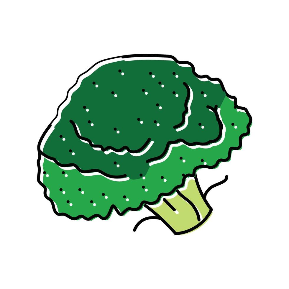 broccoli vegan color icon vector illustration