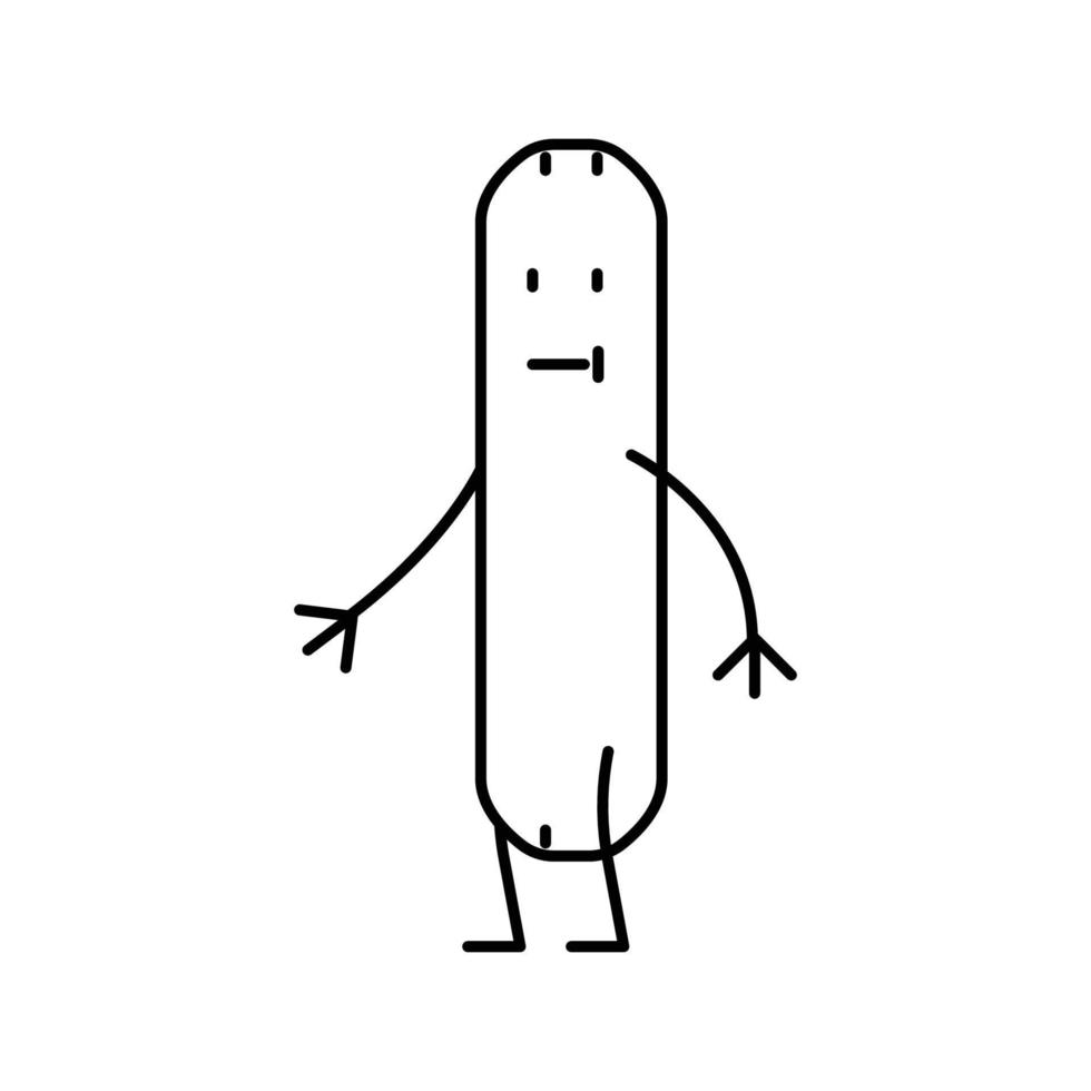 frankfurter meat character line icon vector illustration