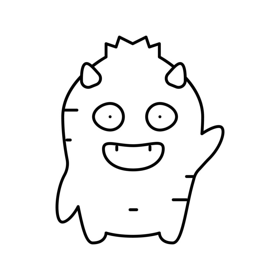 fun monster cute line icon vector illustration