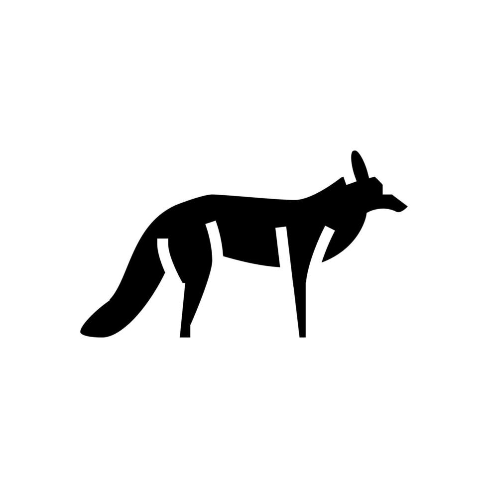 fox wild animal glyph icon vector illustration