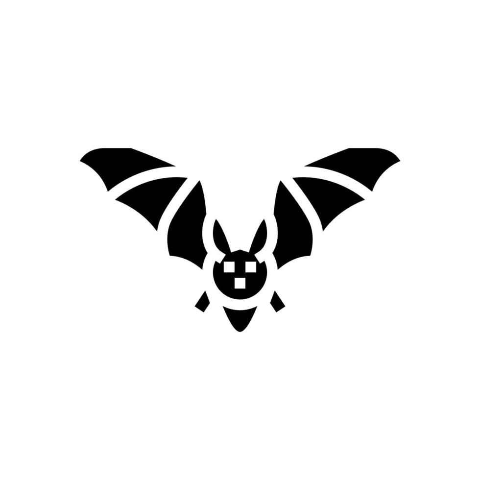 murciélago animal en zoo glifo icono vector ilustración