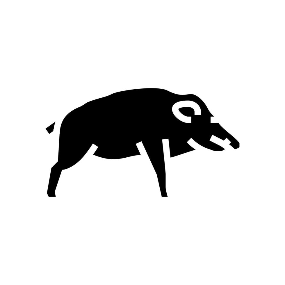 boar wild animal glyph icon vector illustration