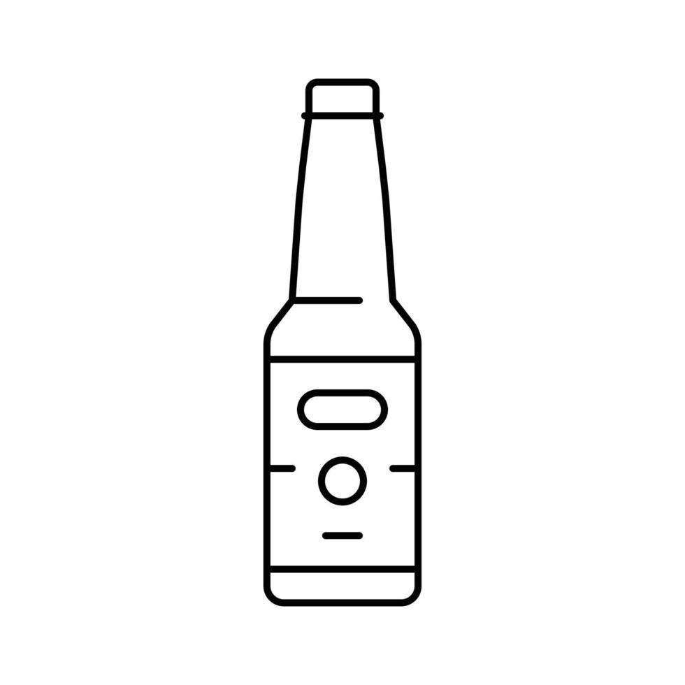 cerveza vaso botella línea icono vector ilustración