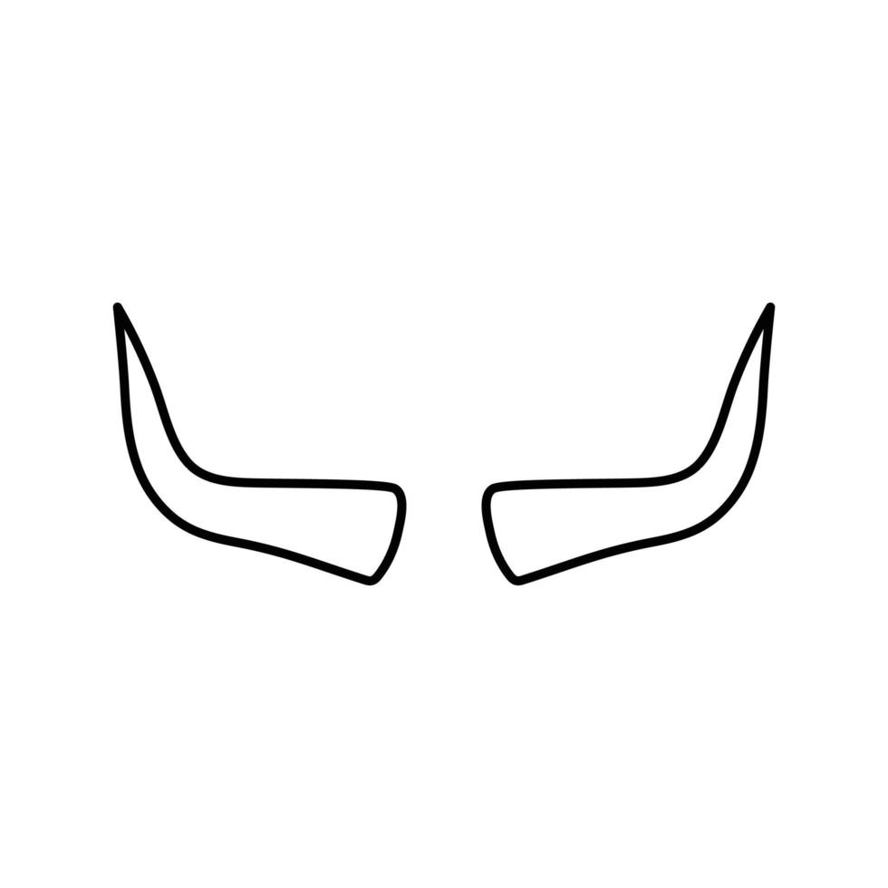bull horn animal line icon vector illustration